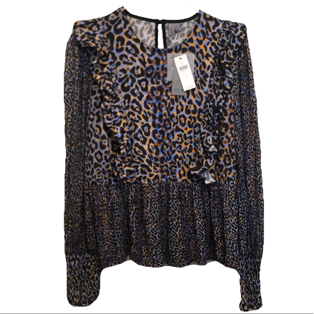 Anthropology Bl^nk  leopard animal print top sz med